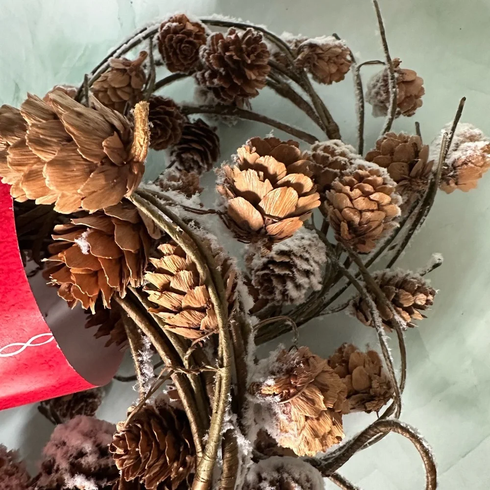 New Set of 2 Ashland Snowy Pinecone Garlands 5 ft Each | Christmas Rustic Decor